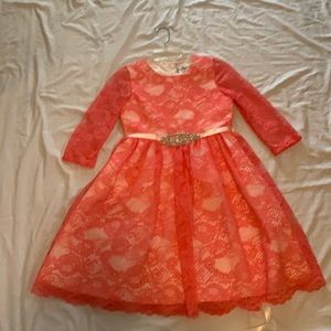 rose kids dress diamond waistband